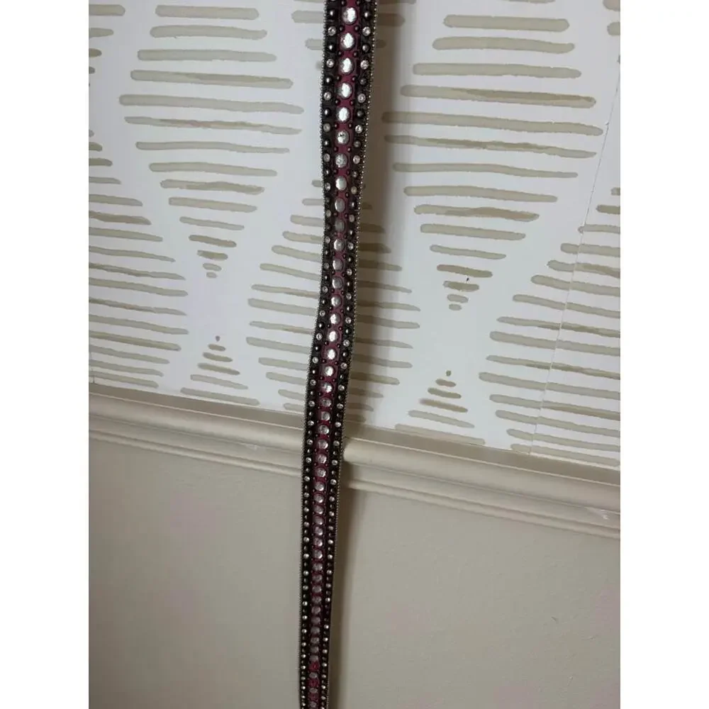 BHW Pink Leather Rhinestone Western Cowgirl Belt